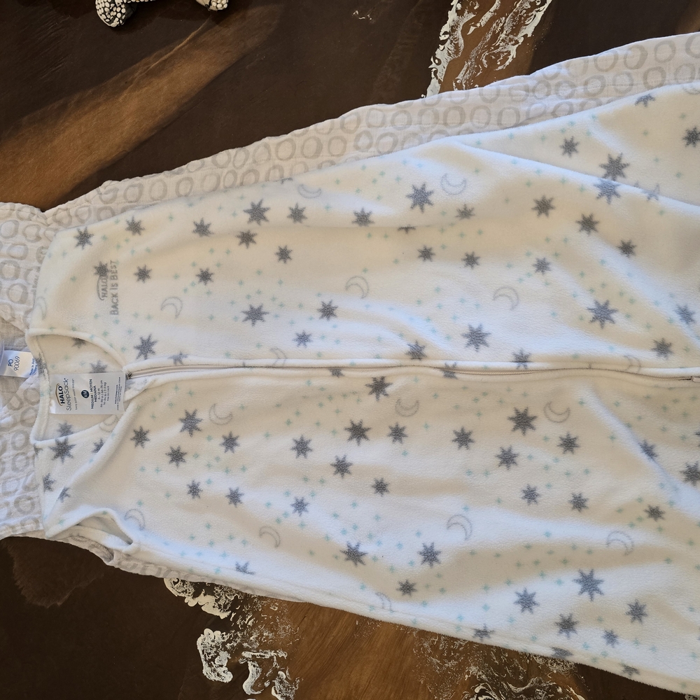 Halo SleepSack Wearable Blanket - White with Blue Stars
